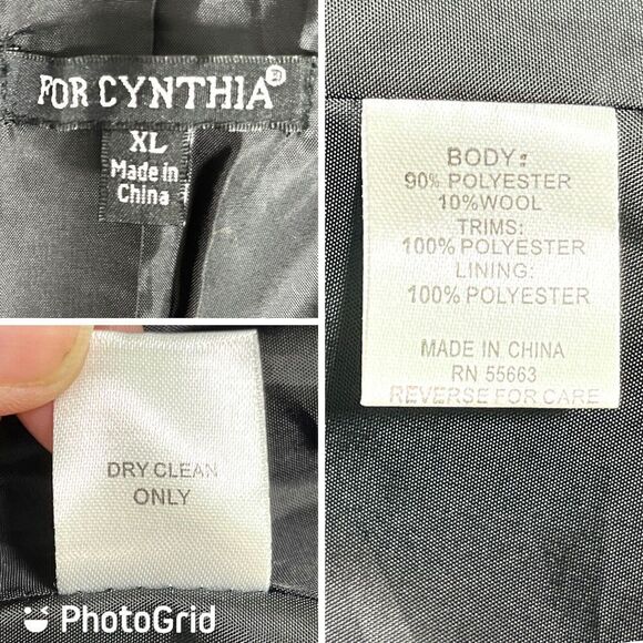 For Cynthia Brown Tweed Blazer Jacket Sz XL Quilted Zip Faux Suede Trim - Picture 5 of 12